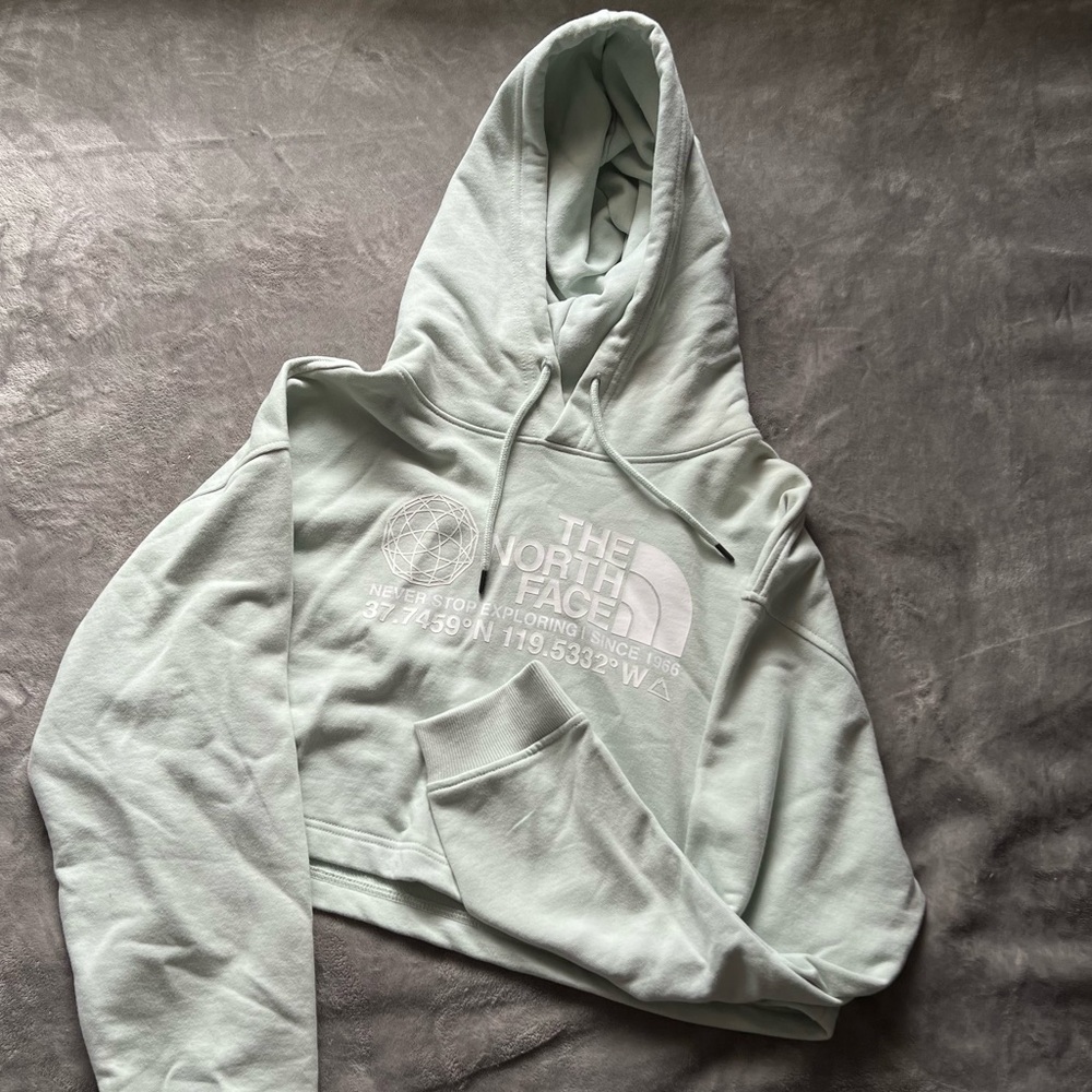 The North Face Mint Green Cropped Hoodie